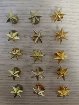 Estrellas Militares 6 Puntas Doradas