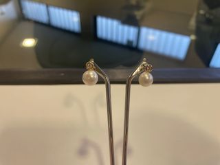 Pendientes Oro 18K Perlas y Circonitas