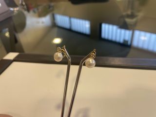 Pendientes Oro 18K Perlas y Circonitas