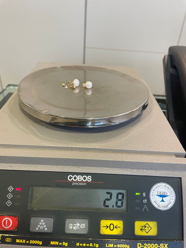 Pendientes Oro 18K Perlas y Circonitas