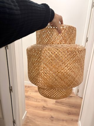 Lámpara de techo bambú Ikea SINNERLIG 50cm