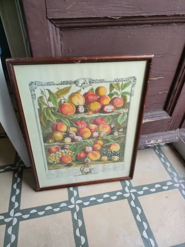 2 Cuadros Frutas Marco Madera