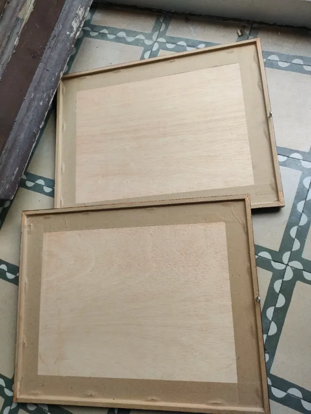 2 Cuadros Frutas Marco Madera