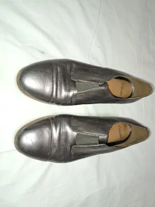 Zapatos Clarks Mujer Plateados Talla 39