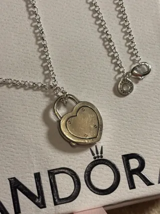 Collar Pandora Corazón Candado
