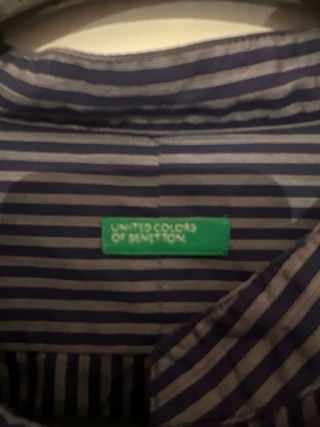 Camisa Benetton cuello mao rayas talla 38