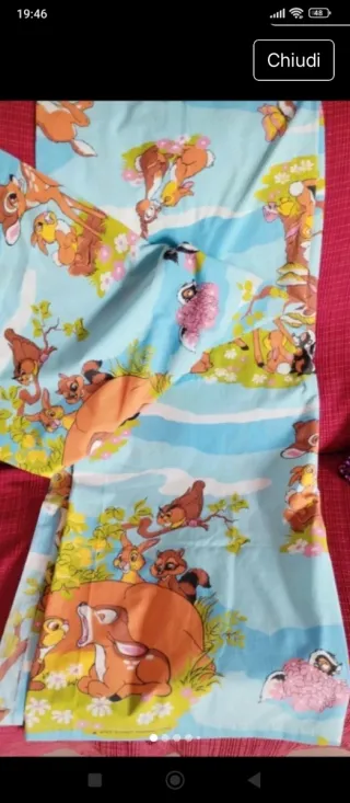 Lenzuolo vintage Disney originale + federa