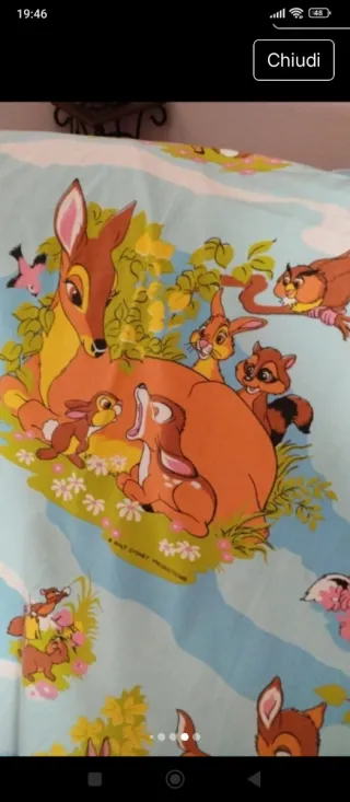 Lenzuolo vintage Disney originale + federa