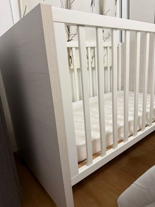 Cuna infantil madera clara de 40x70