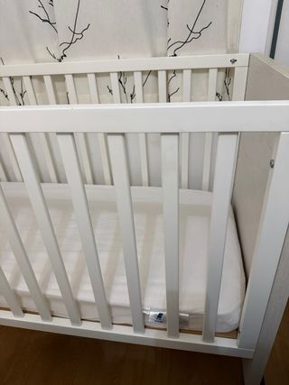 Cuna infantil madera clara de 40x70