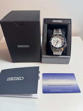 Seiko 5 Sports GMT blanco/Reloj nuevo y precintado