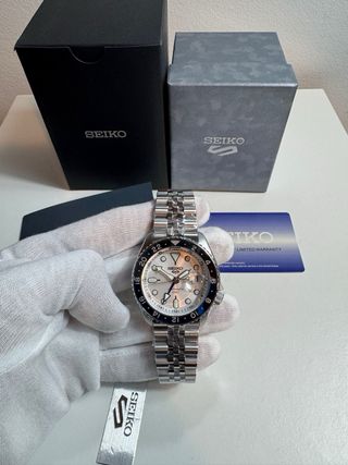 Seiko 5 Sports GMT blanco/Reloj nuevo y precintado