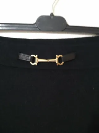 Minifalda Massimo Dutti Negra con Hebilla Dorada