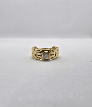 Anillo Solitario de oro de 18k, 2.99 g, T-18.