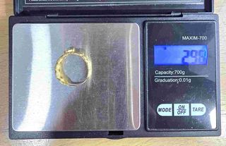 Anillo Solitario de oro de 18k, 2.99 g, T-18.