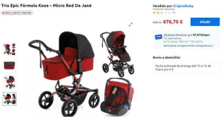 Carrito Bebé Jane Capazo y Silla Rojo