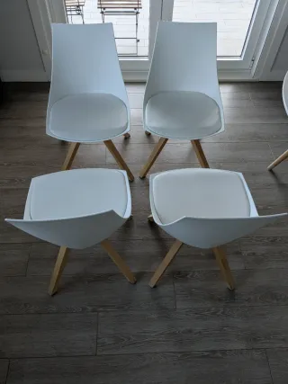 4 Sillas de Cocina Blancas