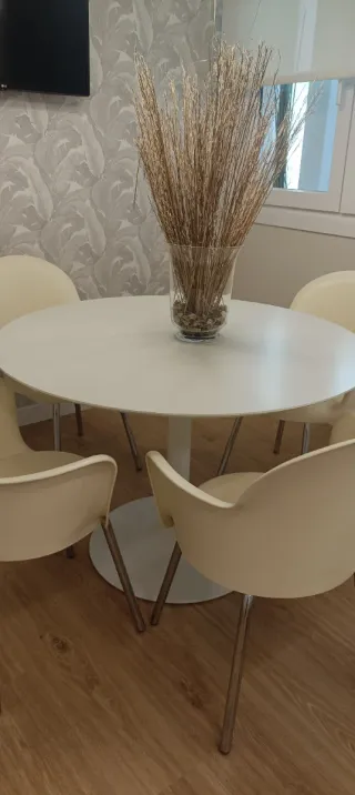 Mesa redonda y 4 sillas comedor