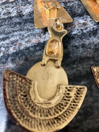 Pendientes Vintage Dorados con Malaquita