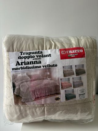 Trapunta Arianna in velluto panna