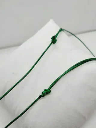 Colgante Plata Estrella Cordón Cuero Verde