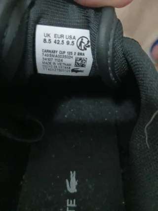 Zapatillas Lacoste Carnaby Cup Piel Negras