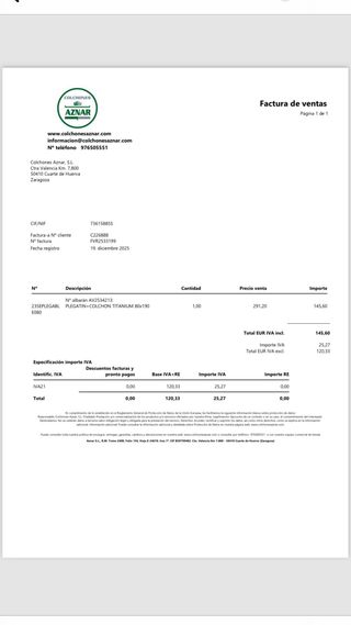 Cama Plegable Colchones Aznar