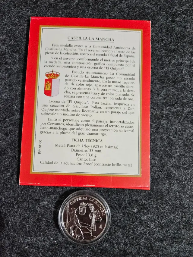 Medalla Castilla-La Mancha Plata 925