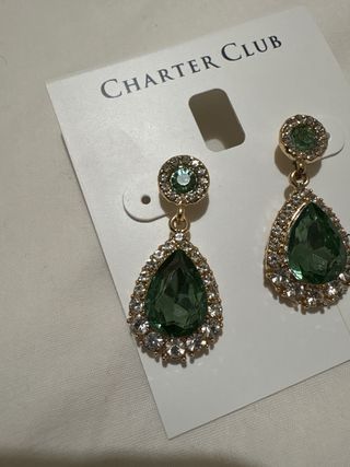 Pendientes Charter Club imitando esmeralda