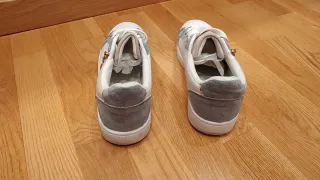 Zapatillas vestir cremallera gris/blanco T40