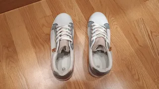 Zapatillas vestir cremallera gris/blanco T40