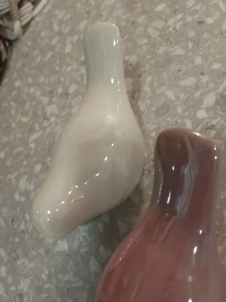 Pareja pájaros decorativos cerámica