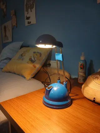 Flexo Retro Azul y Plateado Funcional