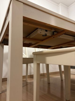 Mesa y 4 sillas IKEA blanco