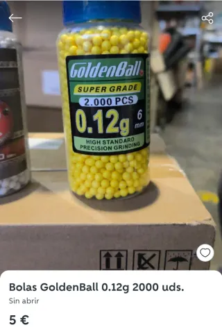 Bolas Goldenball 0.12g 2000 uds