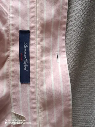 Camisa Gant Rosa Listrada Tamanho M