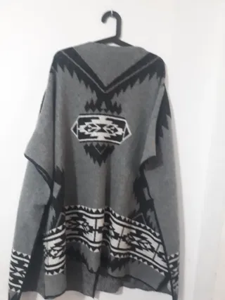 Capa Poncho Mango Diseño Étnico