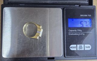 Anillo de oro de 18k piedras, 5.72 g, T-16.