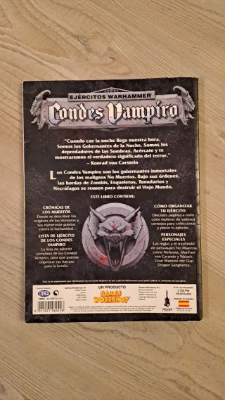Libro Ejercito Condes Vampiro Warhammer