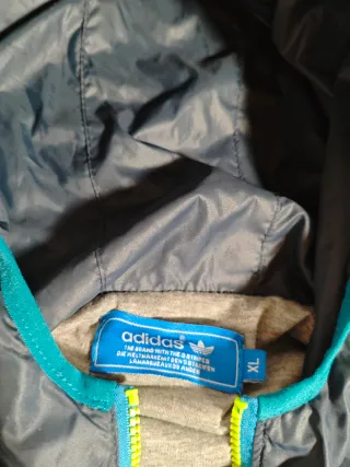 Cortavientos Adidas Verde y Turquesa