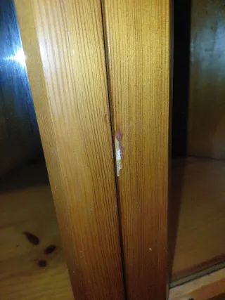 Vitrina Esquina Madera Pino Cristal