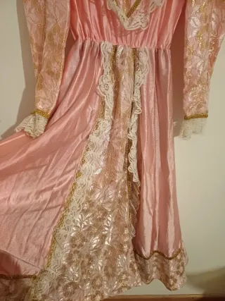 Vestito Carnevale Rosa Pizzo Oro