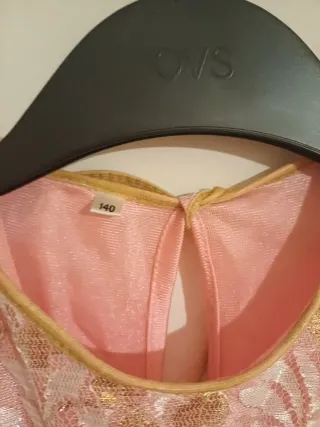 Vestito Carnevale Rosa Pizzo Oro