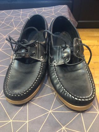 Mocasines de piel azul