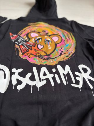 Felpa con cappuccio unisex Disclaimer nera