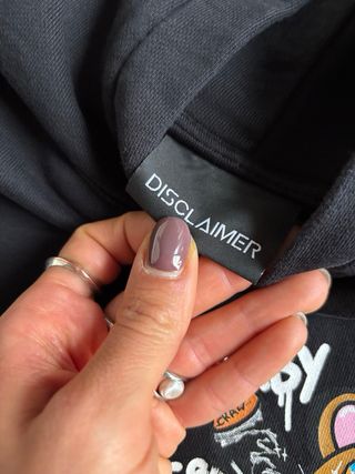 Felpa con cappuccio unisex Disclaimer nera