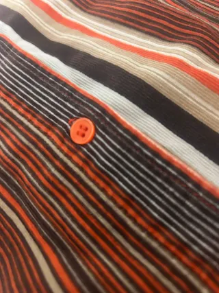 Camisa Vintage Rayas Marrón Naranja