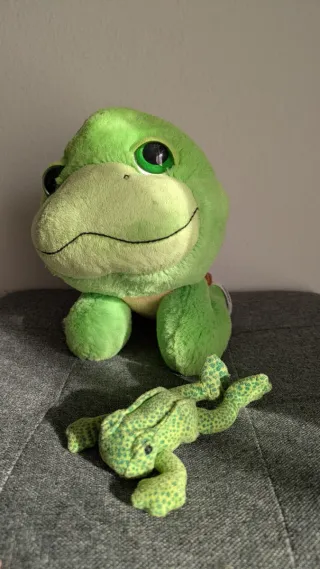 2 Pupazzi tartaruga marina e rana peluche