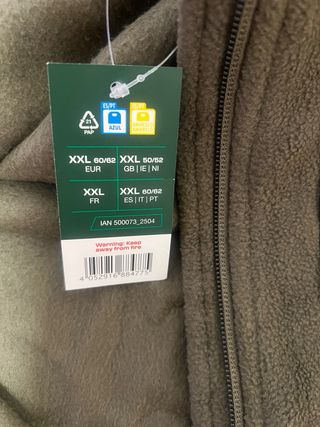 Forro polar verde oliva con cremallera