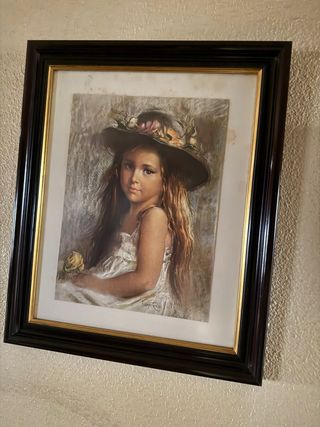 Cuadro antiguo figura niña